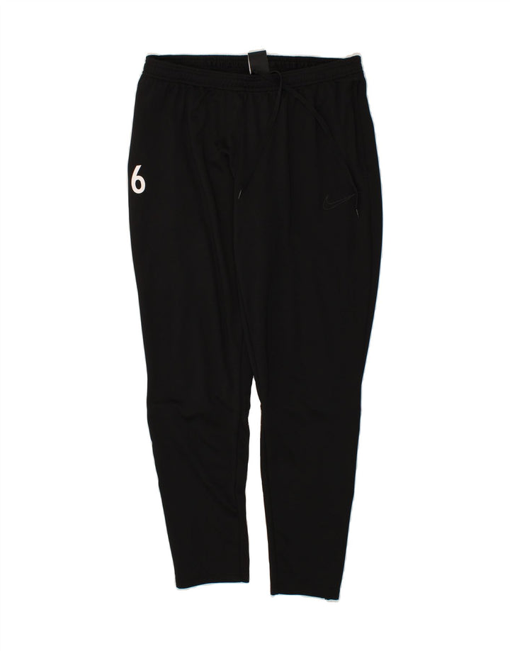 NIKE Womens Dri Fit Graphic Tracksuit Trousers UK 16 Large Black Polyester Vintage Nike and Second-Hand Nike from Messina Hembry 