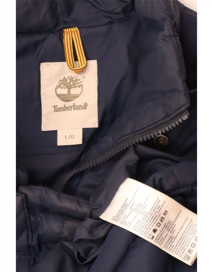 Мужская стеганая куртка Timberland UK 40, большая, темно-синяя, нейлон