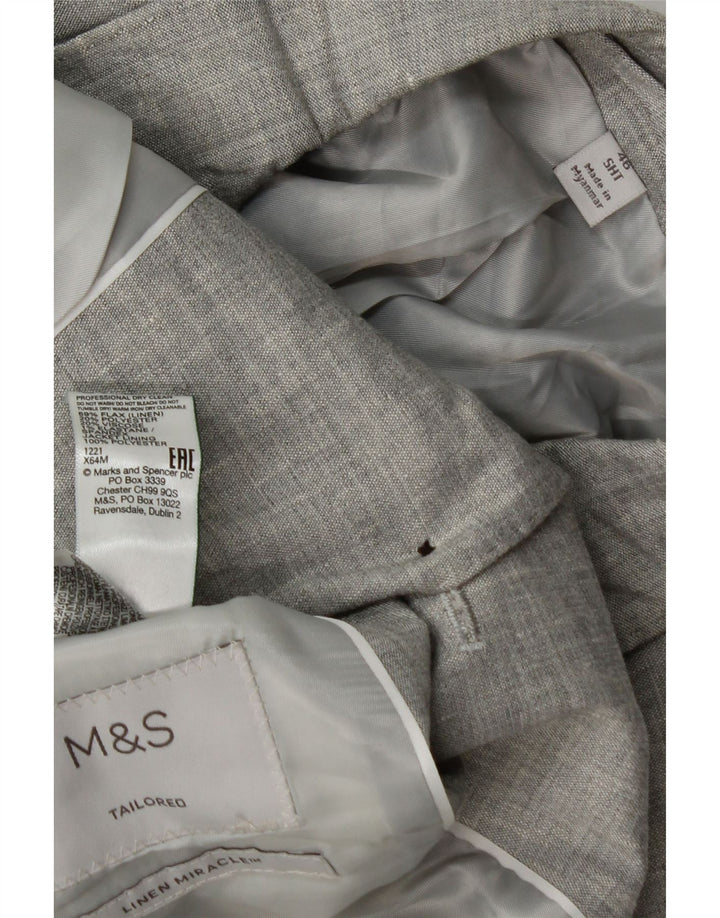 Мужской пиджак на двух пуговицах Marks & Spencer IT 48 средний серый льняной