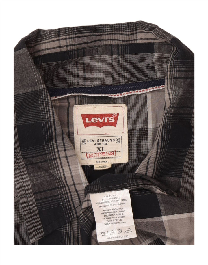 Мужская рубашка Levi's XL, серая клетка, хлопок
