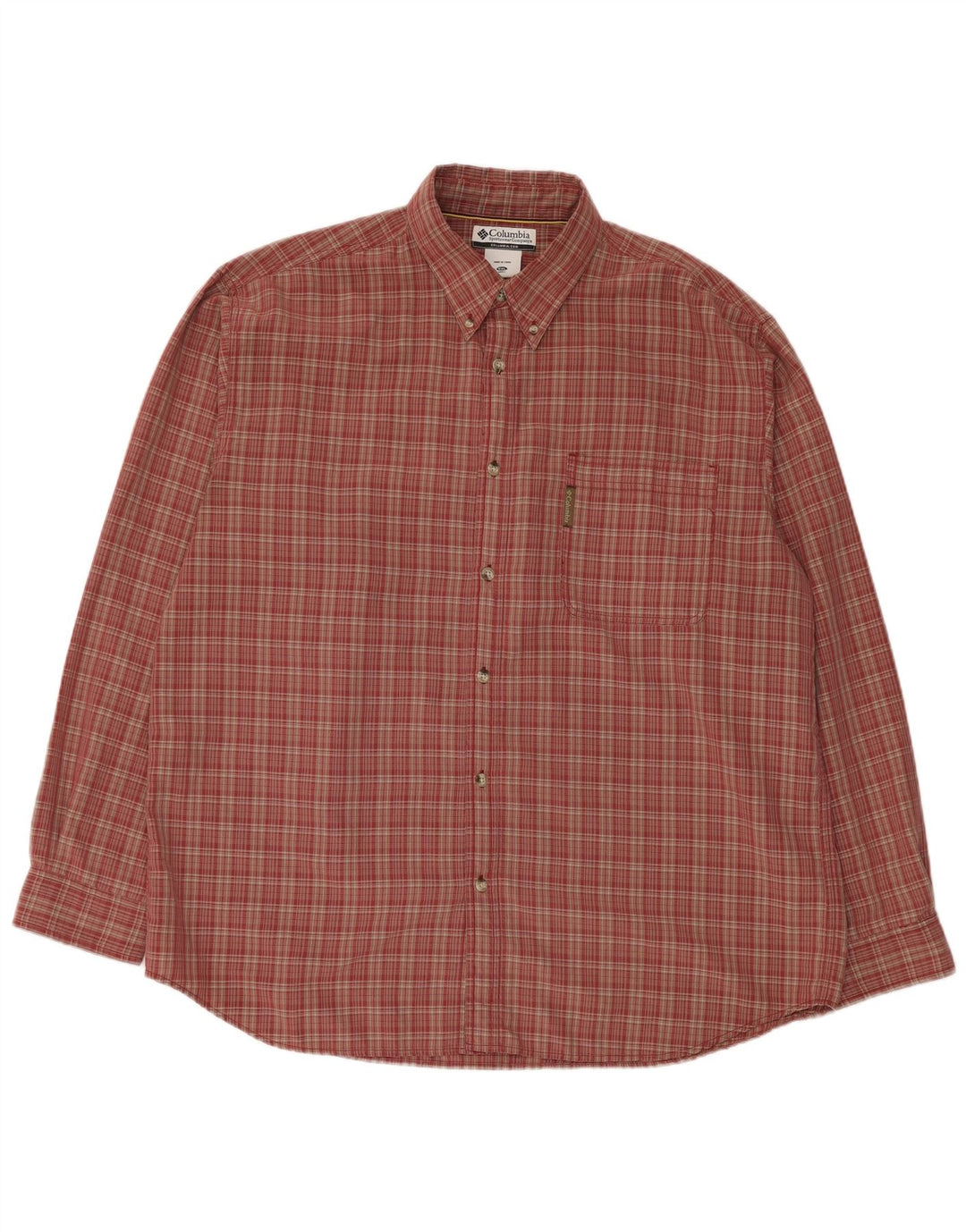 Мужская рубашка Columbia в клетку 2XL, красная клетка из модала