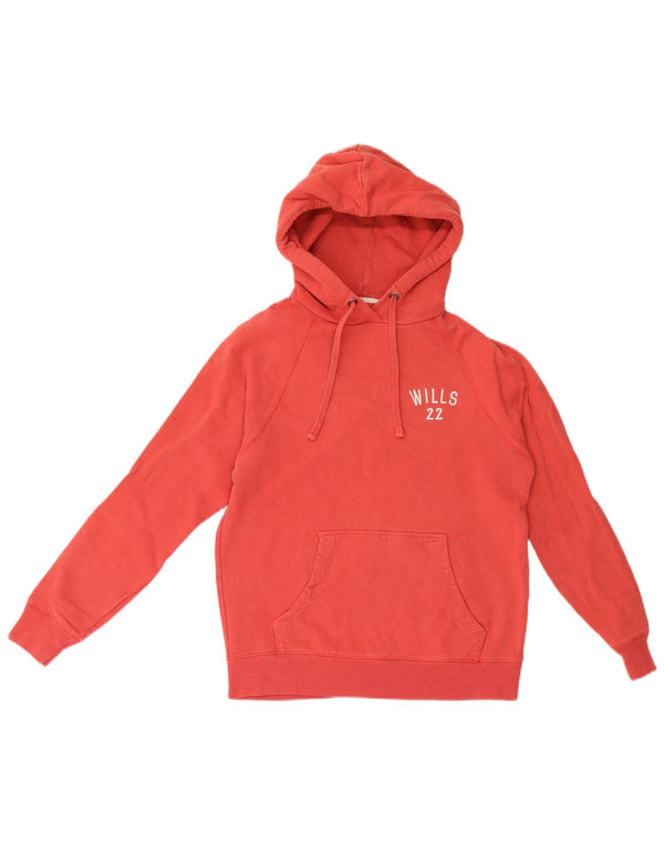 Женский джемпер с капюшоном Jack Wills UK 8, маленький красный, хлопковый