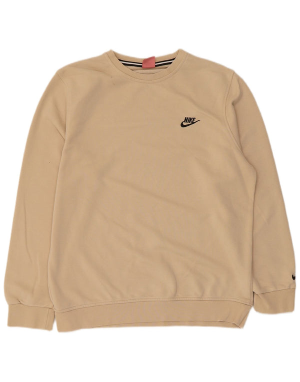Nike Womens Sweatshirt Jumper UK 20 2XL Beige Cotton