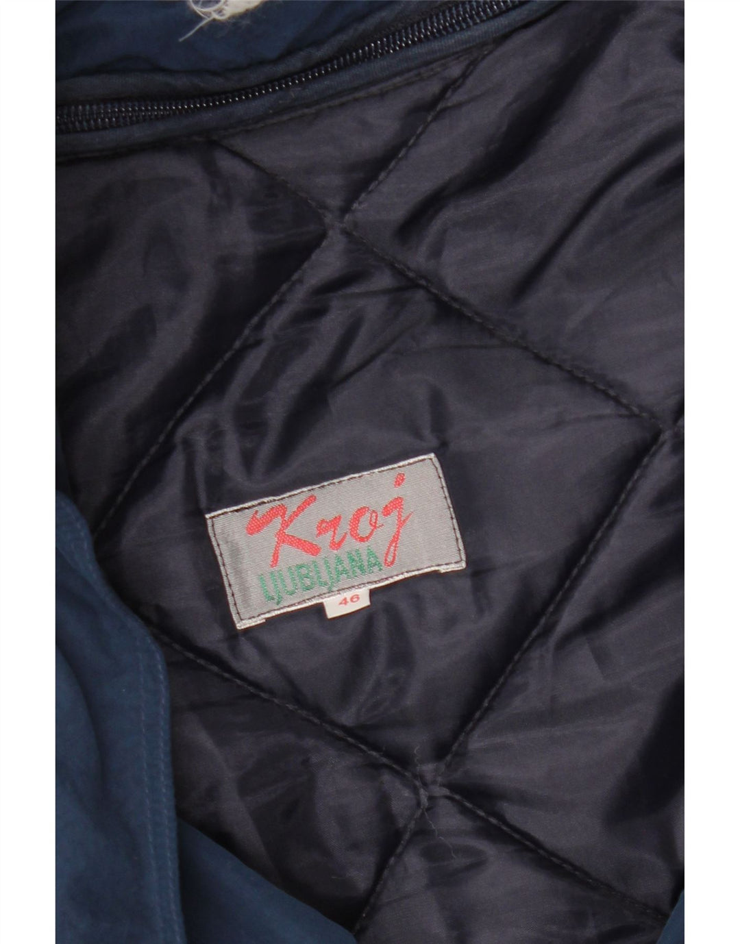 Винтажная мужская стеганая куртка свободного покроя с капюшоном EU 46, маленькая, темно-синяя