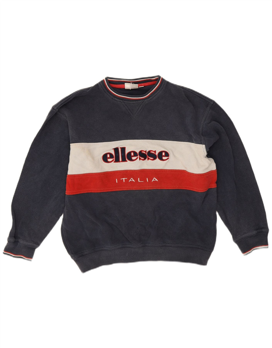 Мужской свитшот Ellesse Italia с графическим рисунком, средний темно-синий с цветными блоками