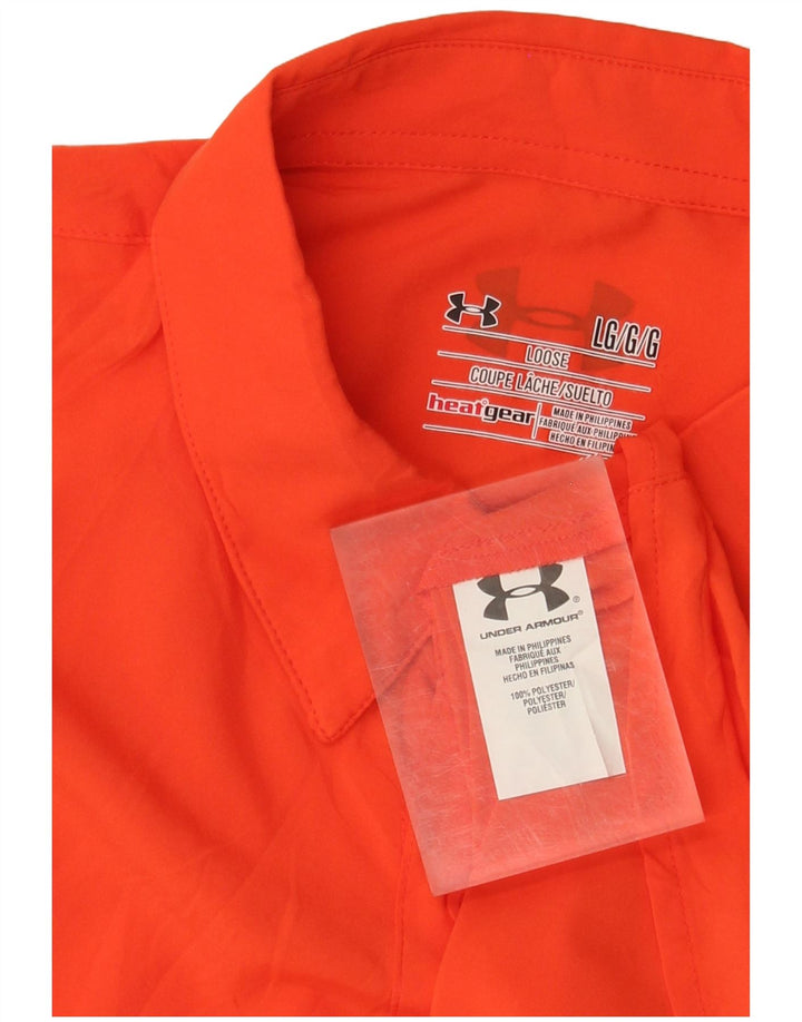 Мужская рубашка с коротким рукавом UNDER ARMOR Heat Gear, большая оранжевая, полиэстер