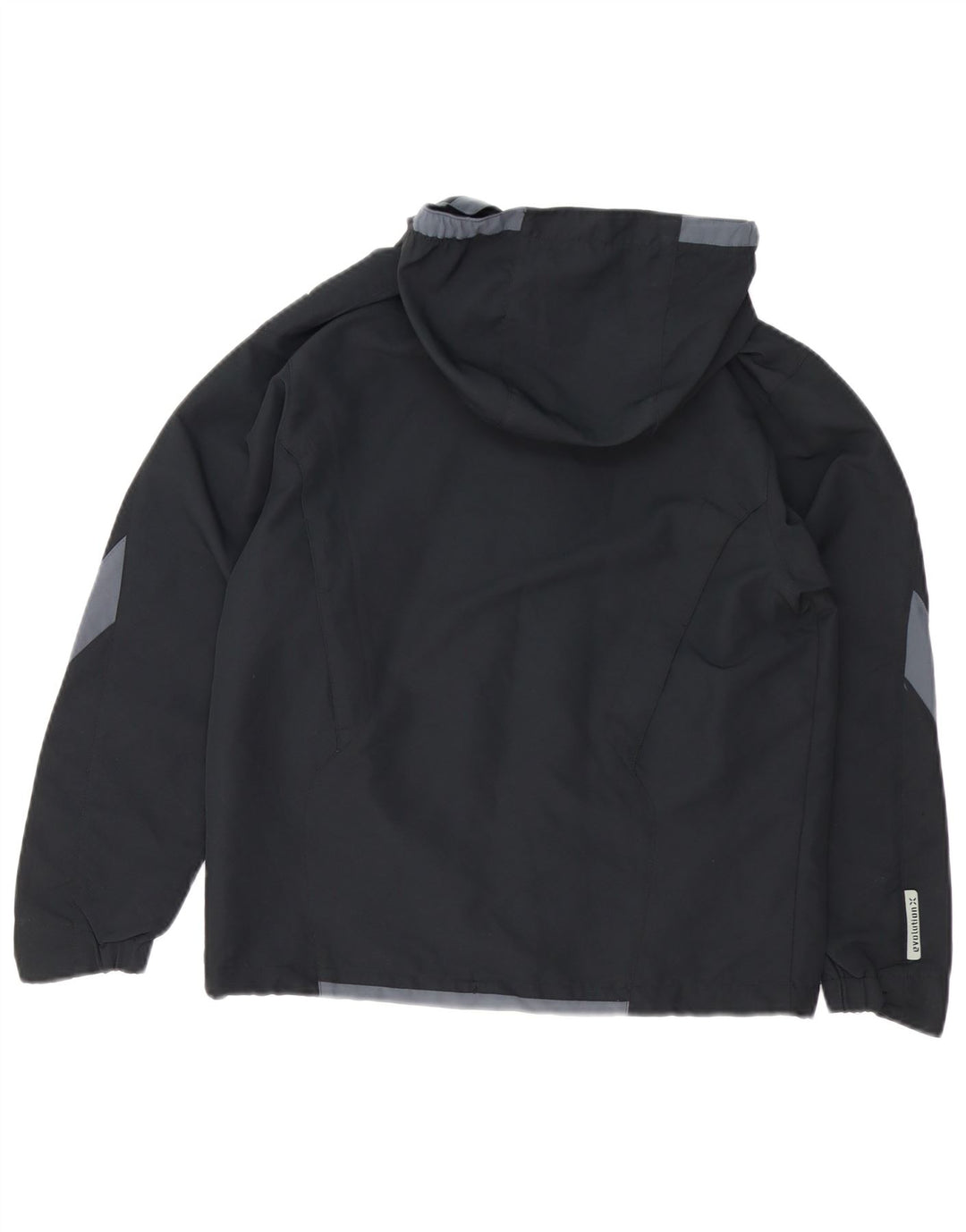 Женская дождевик с капюшоном UMBRO UK 14, средний черный, полиэстер с цветными блоками