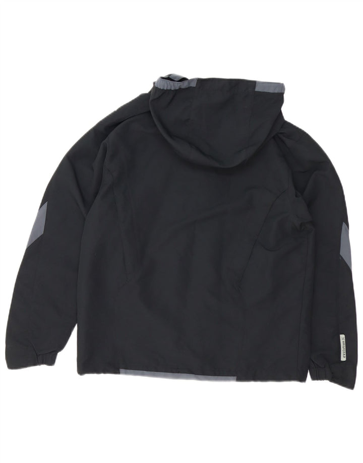 Женская дождевик с капюшоном UMBRO UK 14, средний черный, полиэстер с цветными блоками