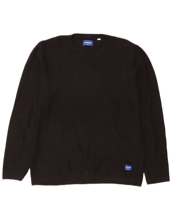 Мужской джемпер с круглым вырезом Jack & Jones XL, черный хлопок