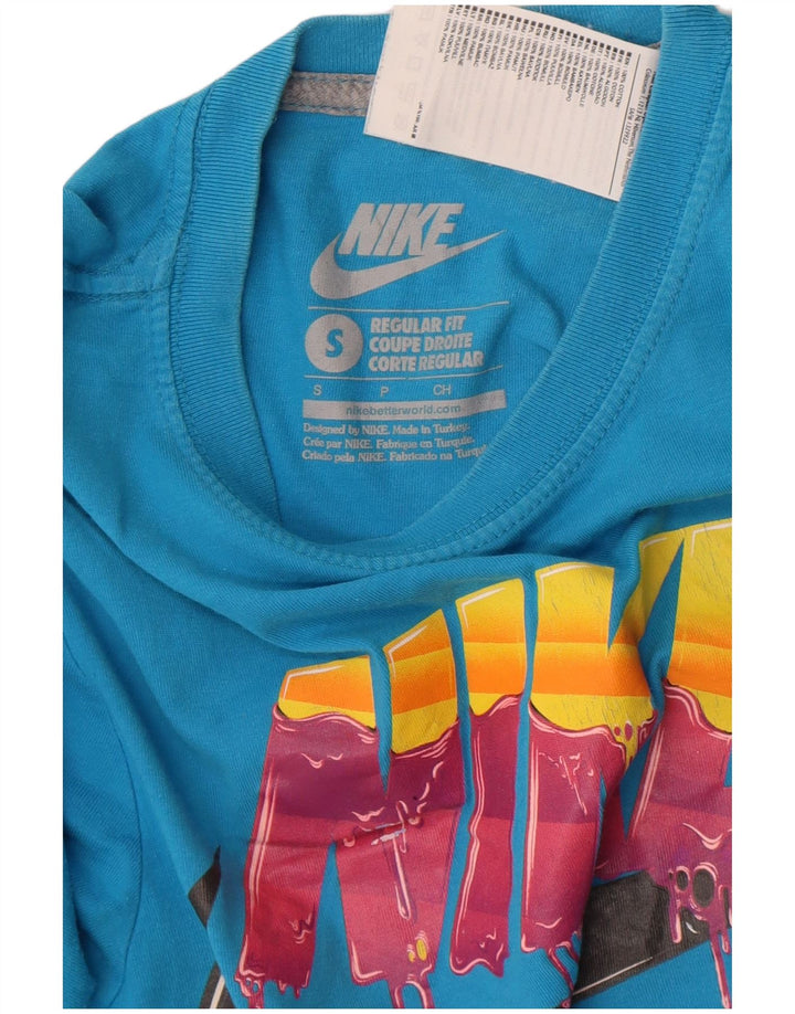 Мужская футболка обычного кроя Nike с графическим рисунком, маленький синий хлопковый топ