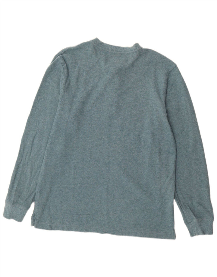 Мужской топ L.L.BEAN традиционного кроя, длинный рукав, маленький синий хлопок