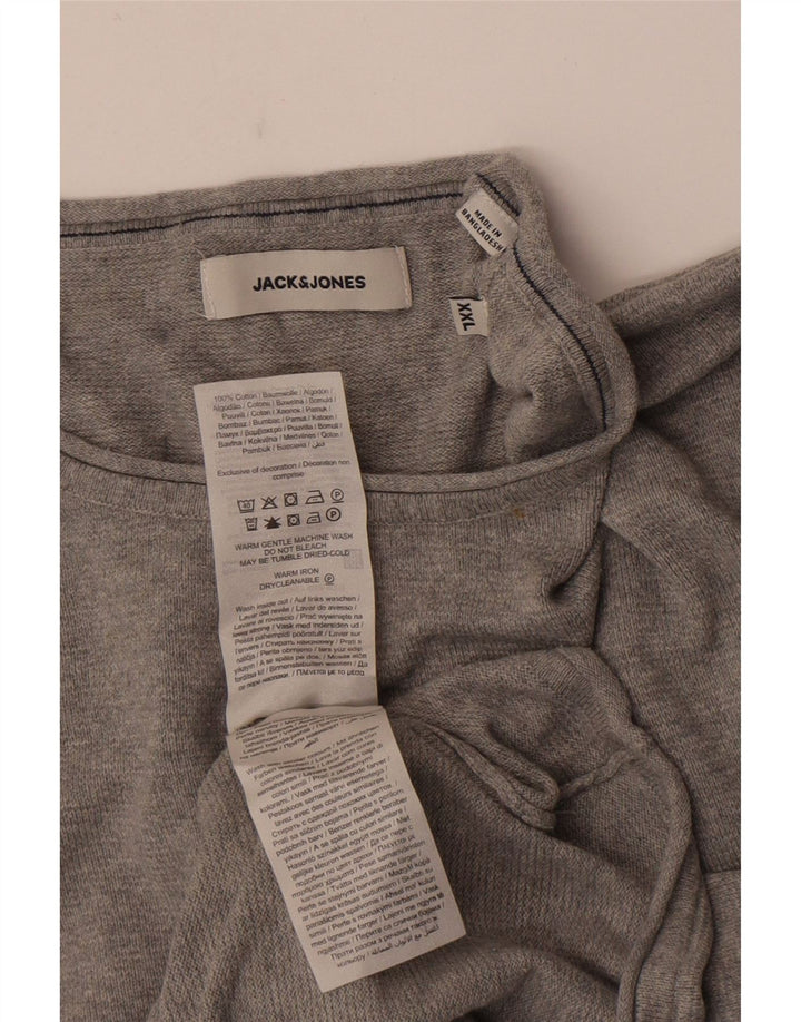 Мужской свитер с круглым вырезом Jack & Jones 2XL серый