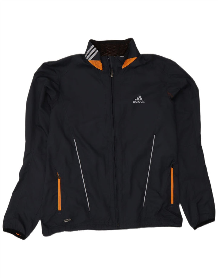 Мужской спортивный костюм Adidas Clima Proof, верхняя куртка среднего серого цвета с цветными блоками
