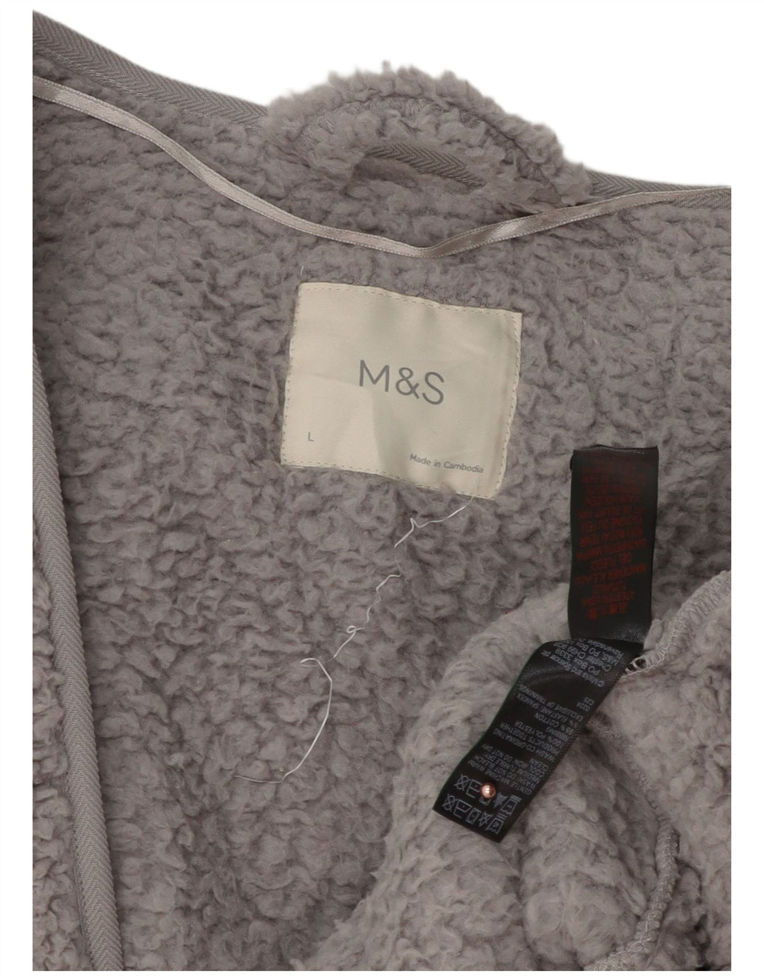 Женское оверсайзное флисовое пальто Marks & Spencer UK 16, большое серое