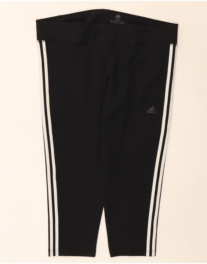 Женские леггинсы-капри Adidas Climalite UK 24/26 2XL, черный полиэстер