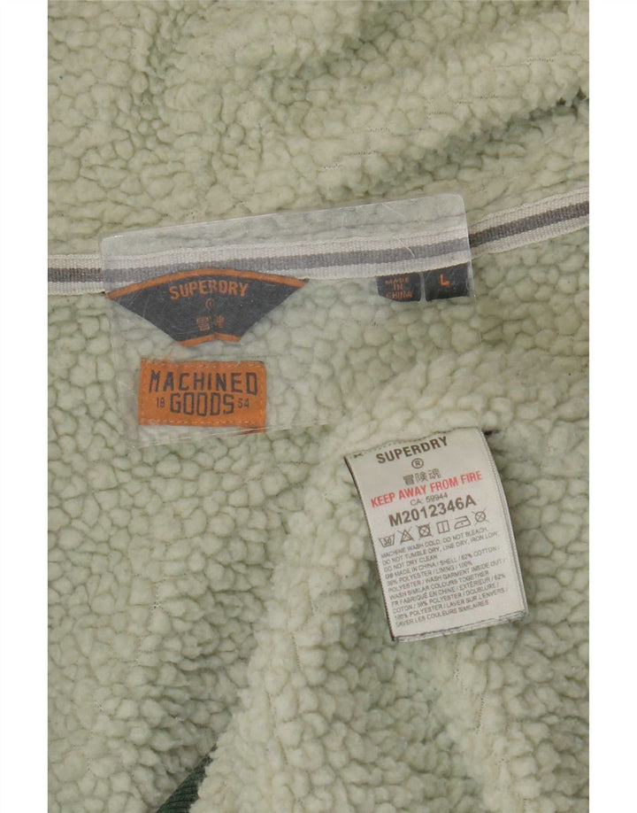 Мужской свитер с капюшоном на молнии Superdry, большой зеленый, хлопок