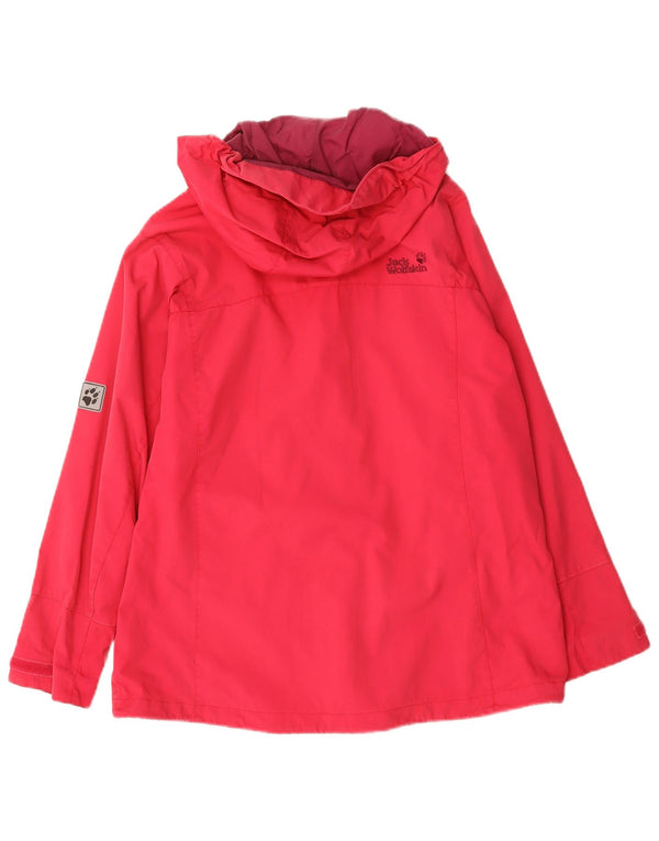 Женская дождевик с капюшоном Jack Wolfskin UK 16, большой красный полиамид