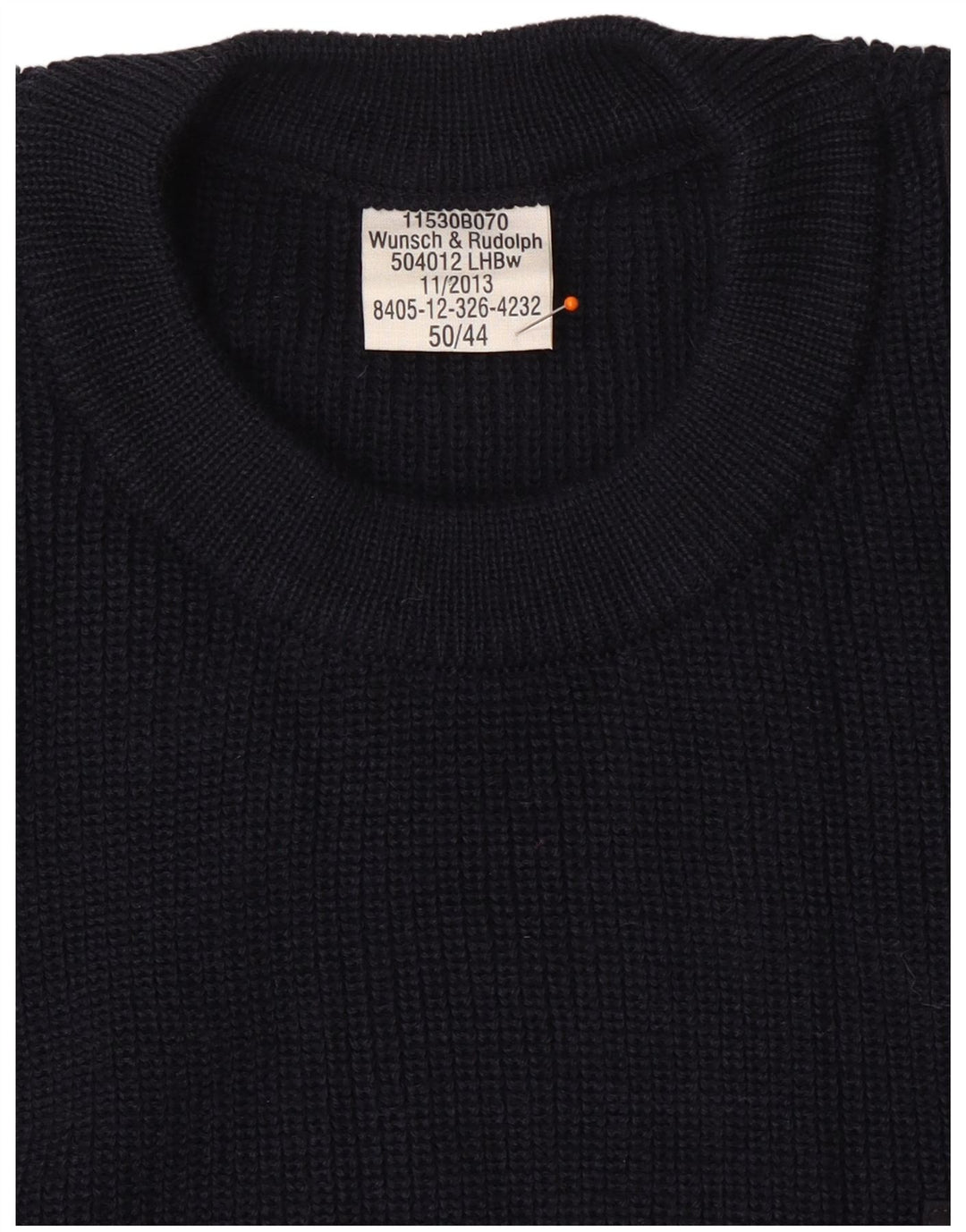 VINTAGE Мужской свитер в стиле милитари с круглым вырезом IT 50 Средний Темно-Синий