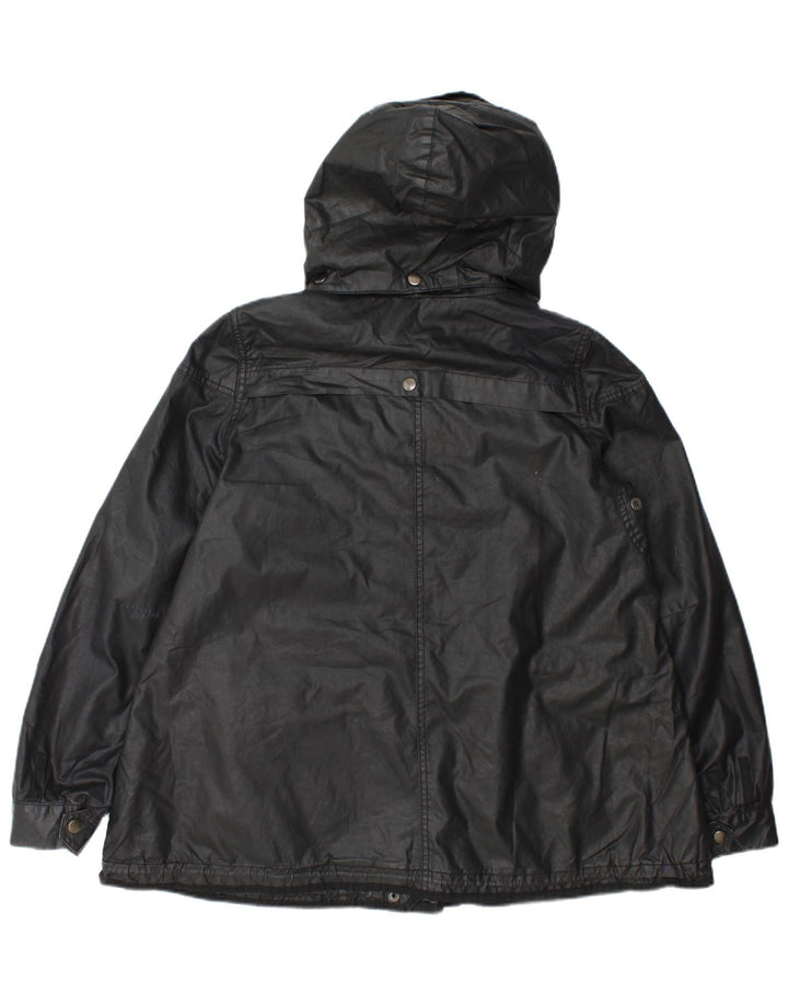 Женская оверсайз-куртка Zara UK 14, средний черный полиэстер с капюшоном