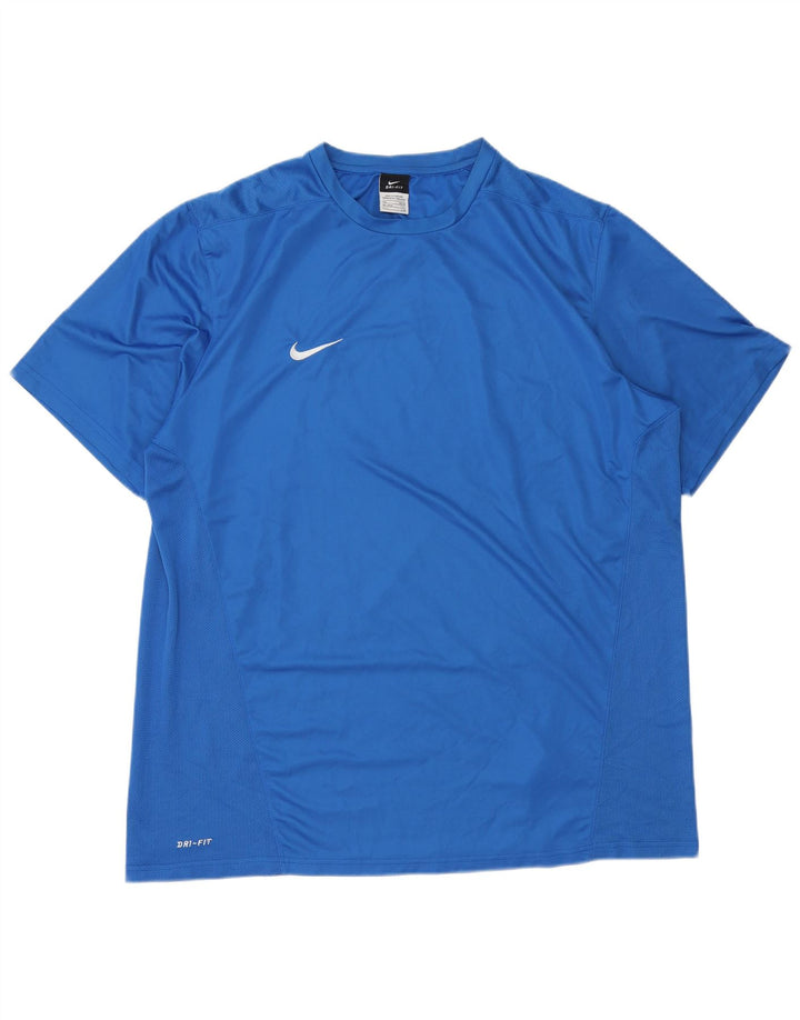 Мужская футболка Nike Top 2XL, синяя, полиэстер, спортивная