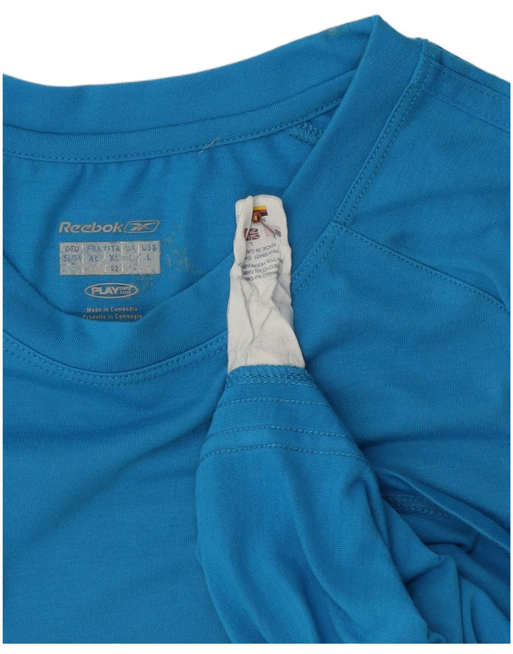 REEBOK Mens Vest Top Large Blue Polyester