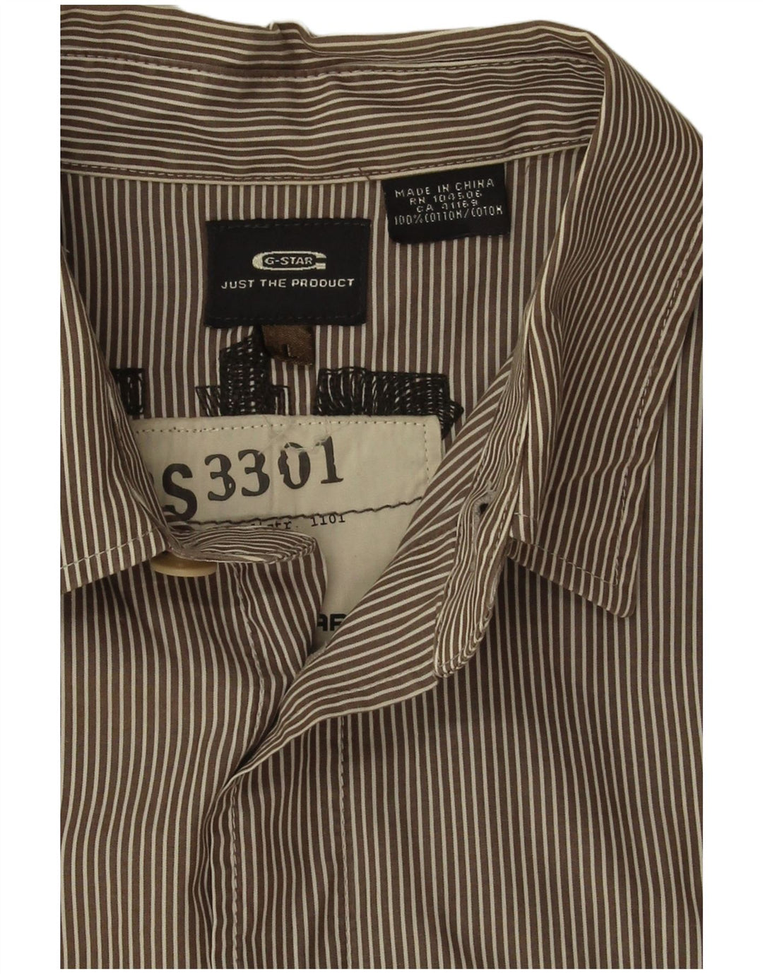 G-Star Мужская рубашка с коротким рукавом в стиле милитари, большая серая полоска