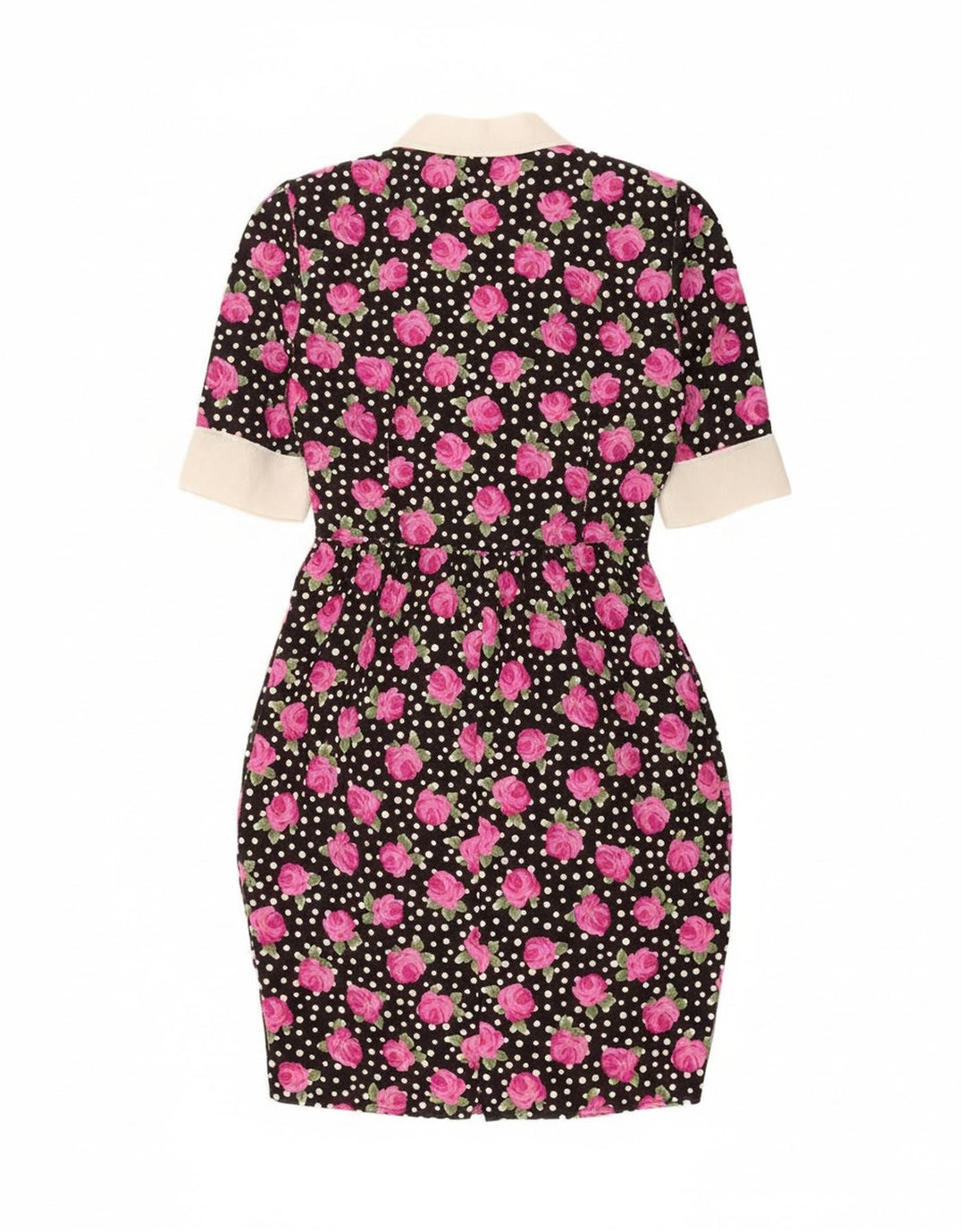 Винтажное женское облегающее платье IT 46, большой черный полиэстер с цветочным принтом