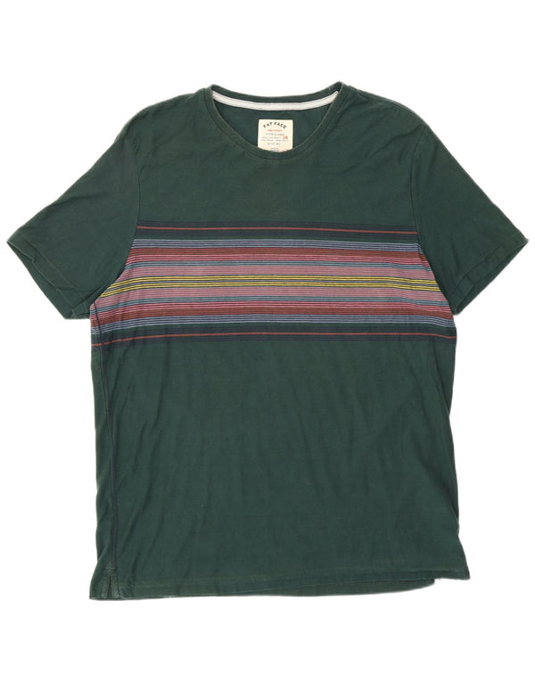 Мужская футболка Fat Face Top 2XL из хлопка в зеленую полоску