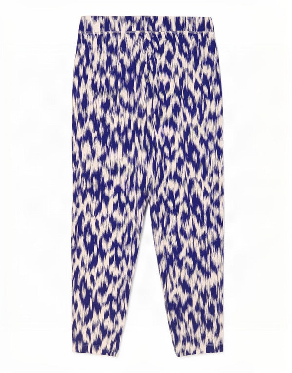 Женские зауженные брюки Marks & Spencer UK 18 XL W36 L28 Синие икат из вискозы