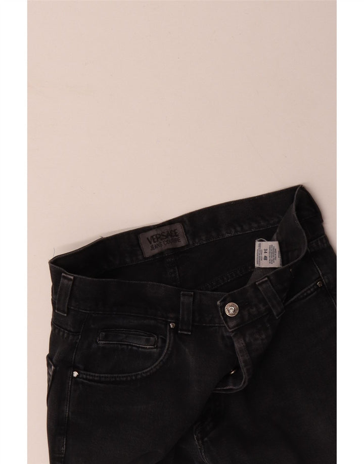 Мужские прямые джинсы VERSACE W34 L31 Серые, хлопок