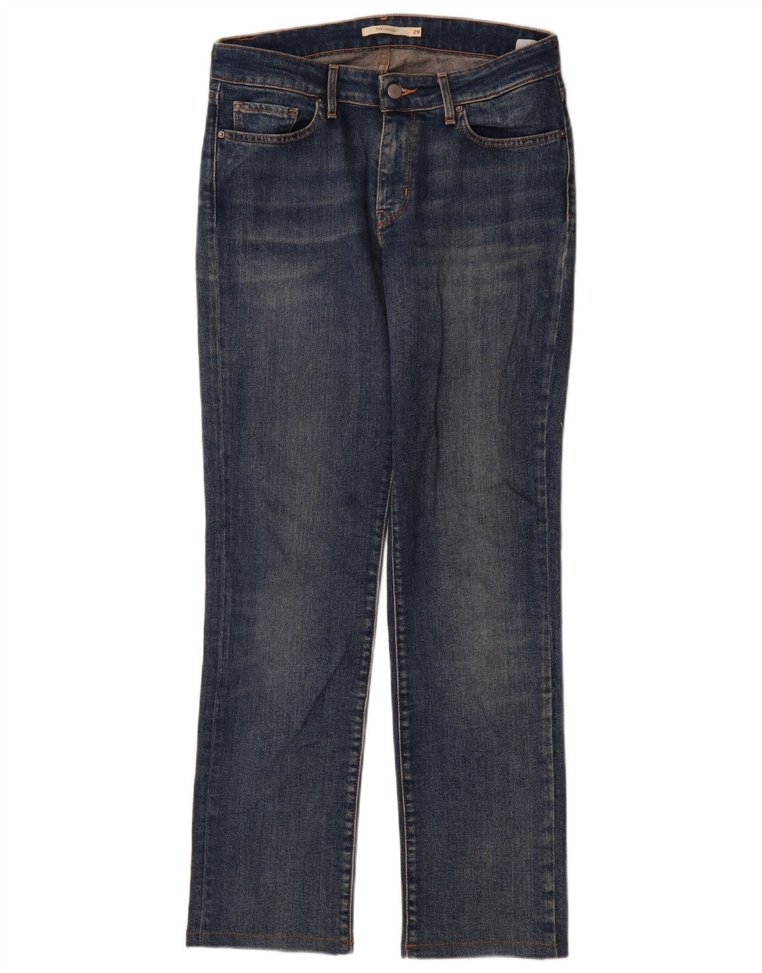 Женские прямые джинсы Levi's 714 W29 L30 синие, хлопок