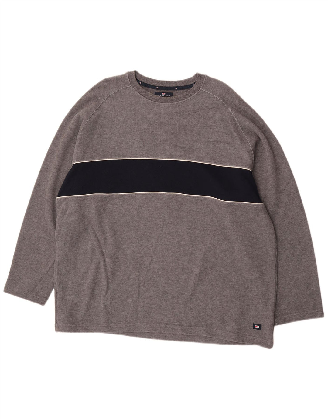 Мужской топ Marks & Spencer Blue Harbor с длинным рукавом, серый с цветными блоками, 2XL