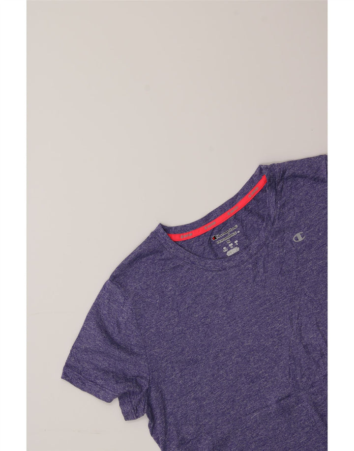 CHAMPION Womens T-Shirt Top UK 14 Medium Purple Flecked Polyester Vintage Champion and Second-Hand Champion from Messina Hembry 