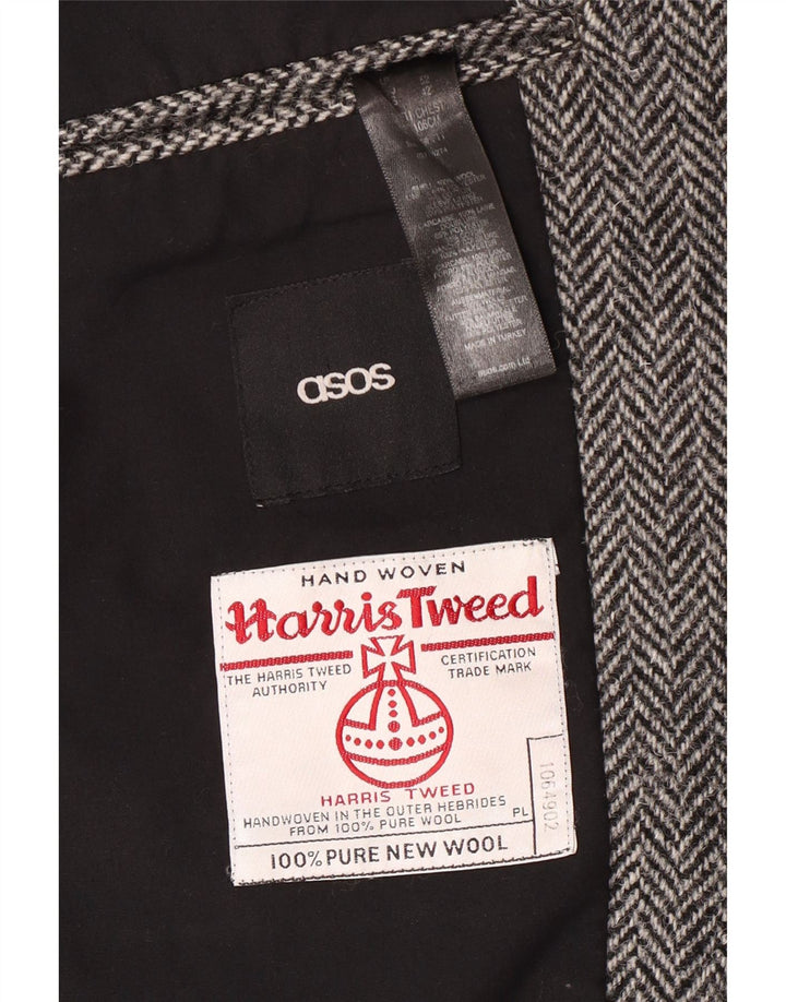 Мужской пиджак HARRIS TWEED UK 40, большой серый с рисунком «елочка», классический
