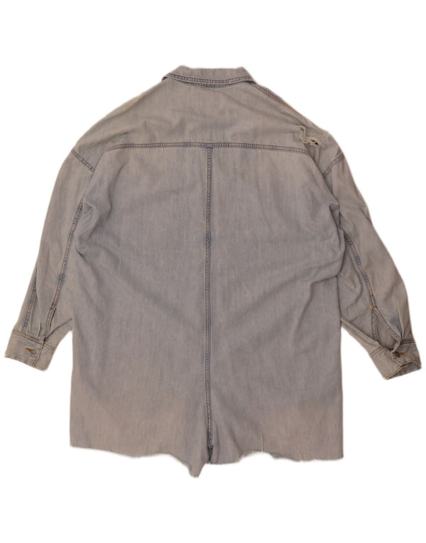 Женский джинсовый комбинезон оверсайз Zara UK 16, большой синий хлопок