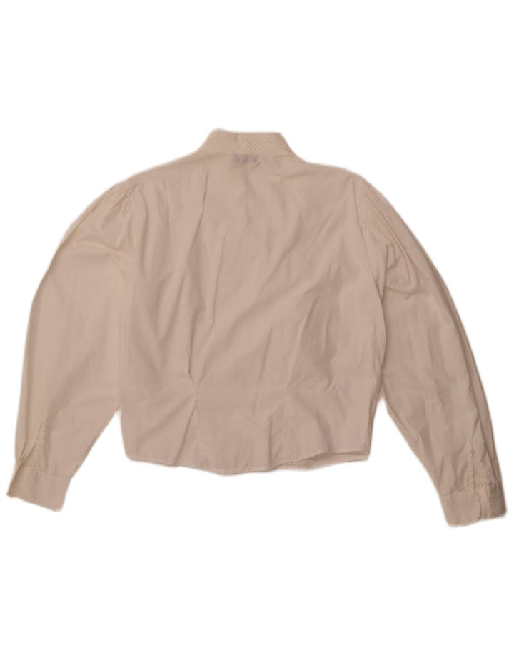 Женская укороченная блузка-рубашка Enara Camice UK 14, средний белый хлопок, хлопок