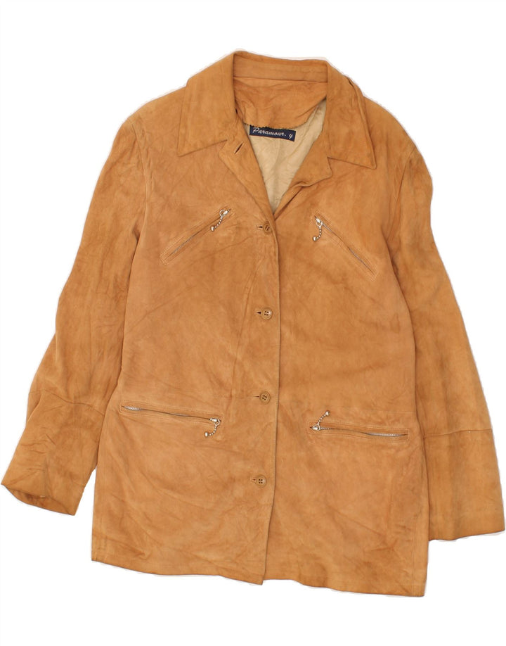 VINTAGE Womens Leather Jacket IT 42 Medium Brown Leather Vintage Vintage and Second-Hand Vintage from Messina Hembry 
