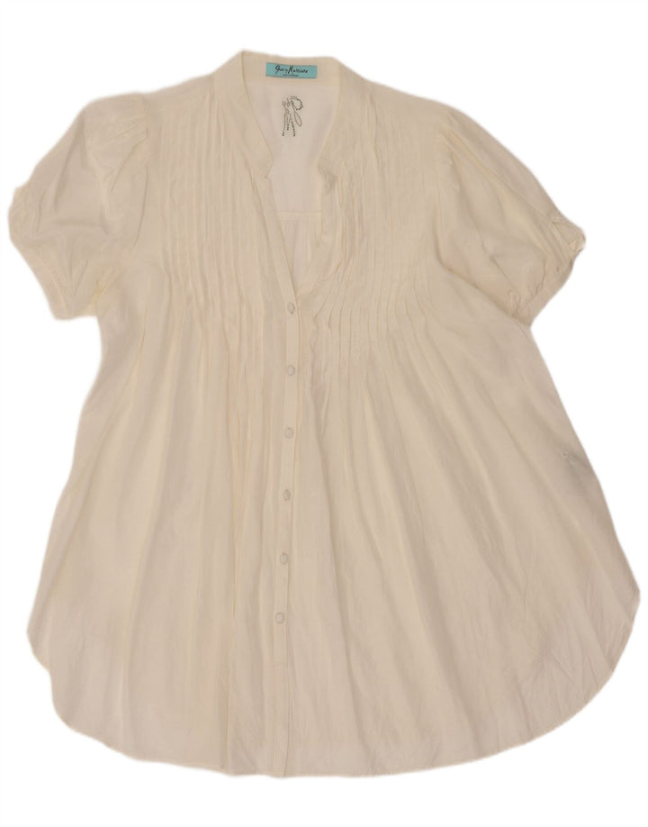 Guess By Marciano Женская блузка-рубашка с коротким рукавом IT 44 Medium Off White