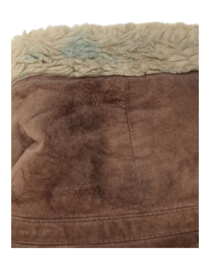 Женская замшевая куртка из шерпа Oakwood UK 12, кожа среднего коричневого цвета