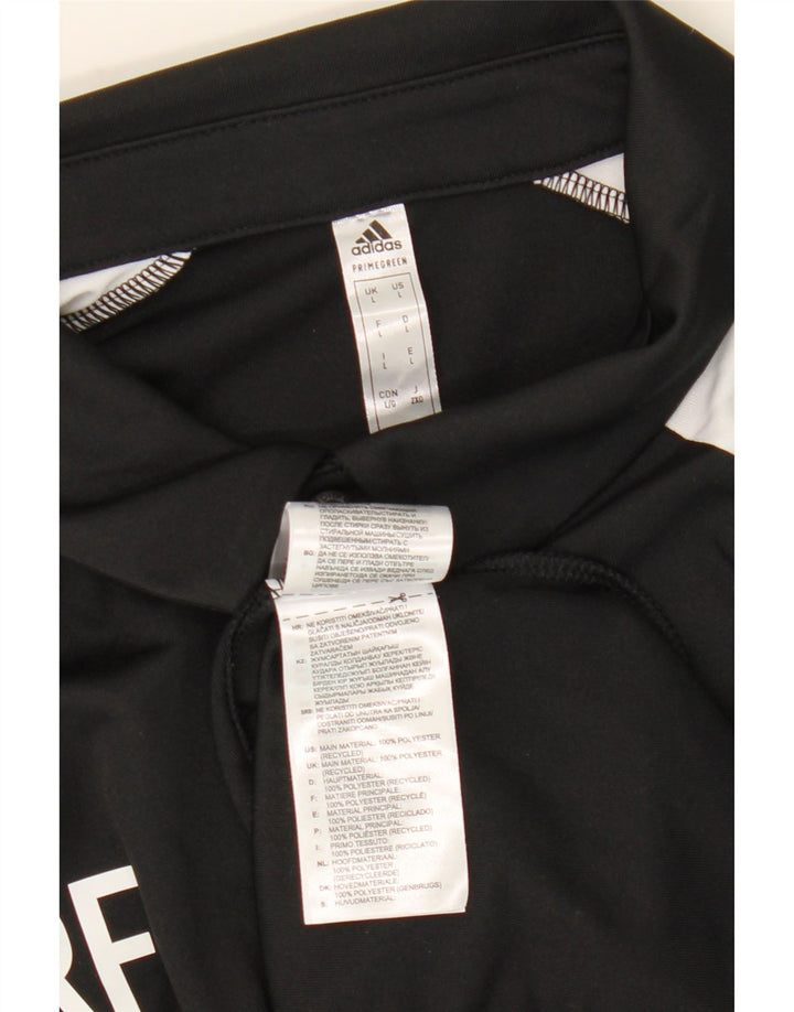 Мужская рубашка-поло Adidas с графическим рисунком, большая черная полиэстер с цветными блоками