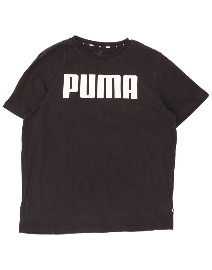 Мужская футболка с рисунком Puma, большая черная хлопковая рубашка