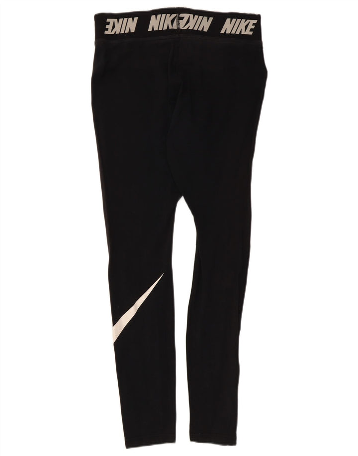 Женские леггинсы с рисунком Nike UK 12, хлопковые, средние, черные