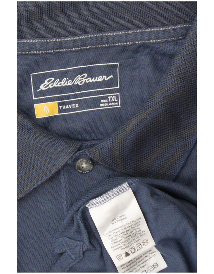 Мужская рубашка поло EDDIE BAUER XL, синяя, хлопок