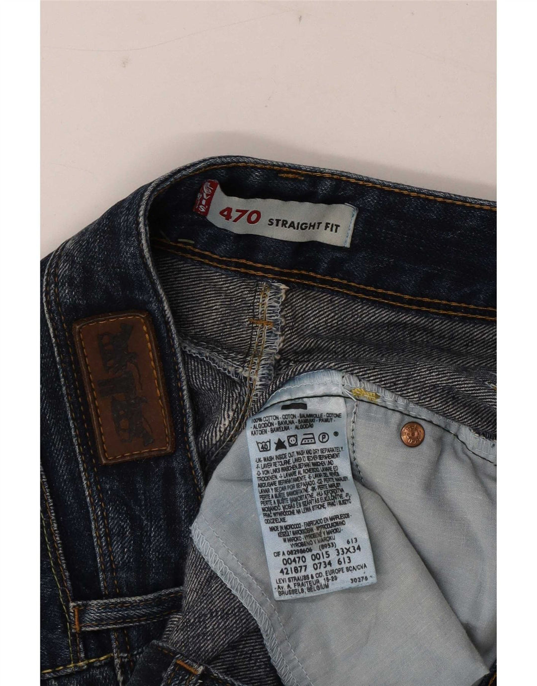 Женские прямые джинсы Levi's 470 W33 L34 темно-синие, хлопок