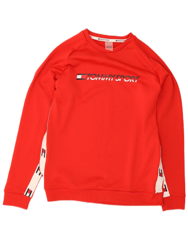 Мужской свитшот с рисунком Tommy Hilfiger, средний красный, с цветными блоками