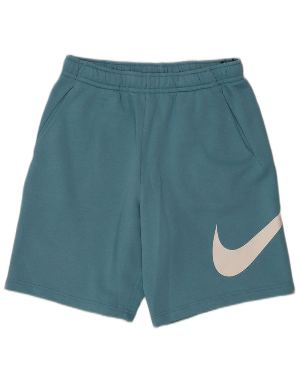 Мужские спортивные шорты Nike с графическим рисунком, хлопковые, среднего синего цвета