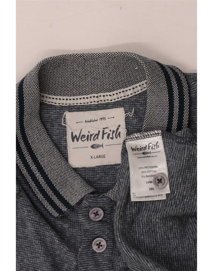 Мужская рубашка-поло Weird Fish XL, серая, из полиэстера с крапинками