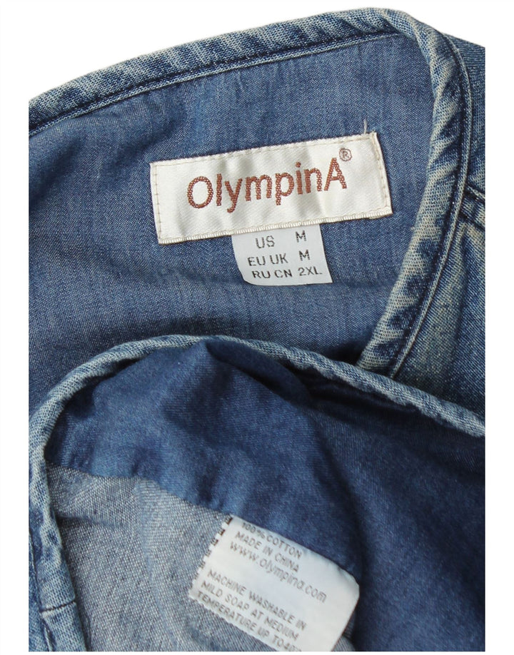 Мужской джинсовый жилет Olympia Utility UK 38, средний синий хлопок