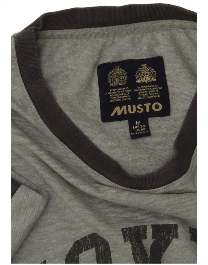 MUSTO Мужская футболка с рисунком Верх среднего серого цвета в крапинку