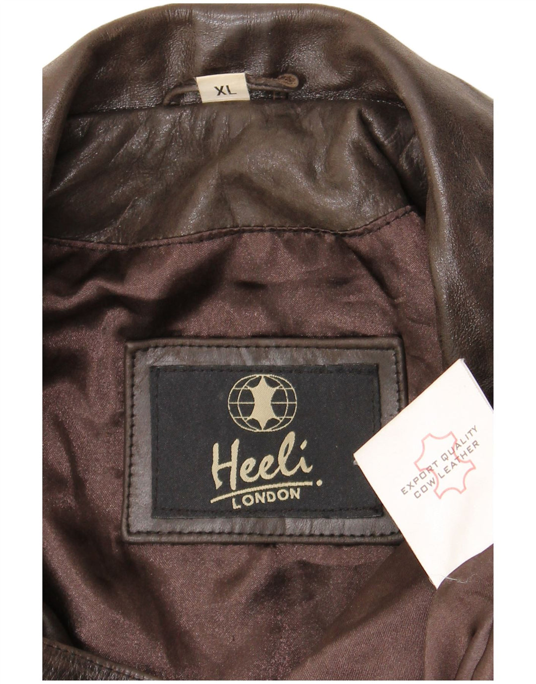 Мужская кожаная куртка Heeli UK 42 XL Коричневая кожа